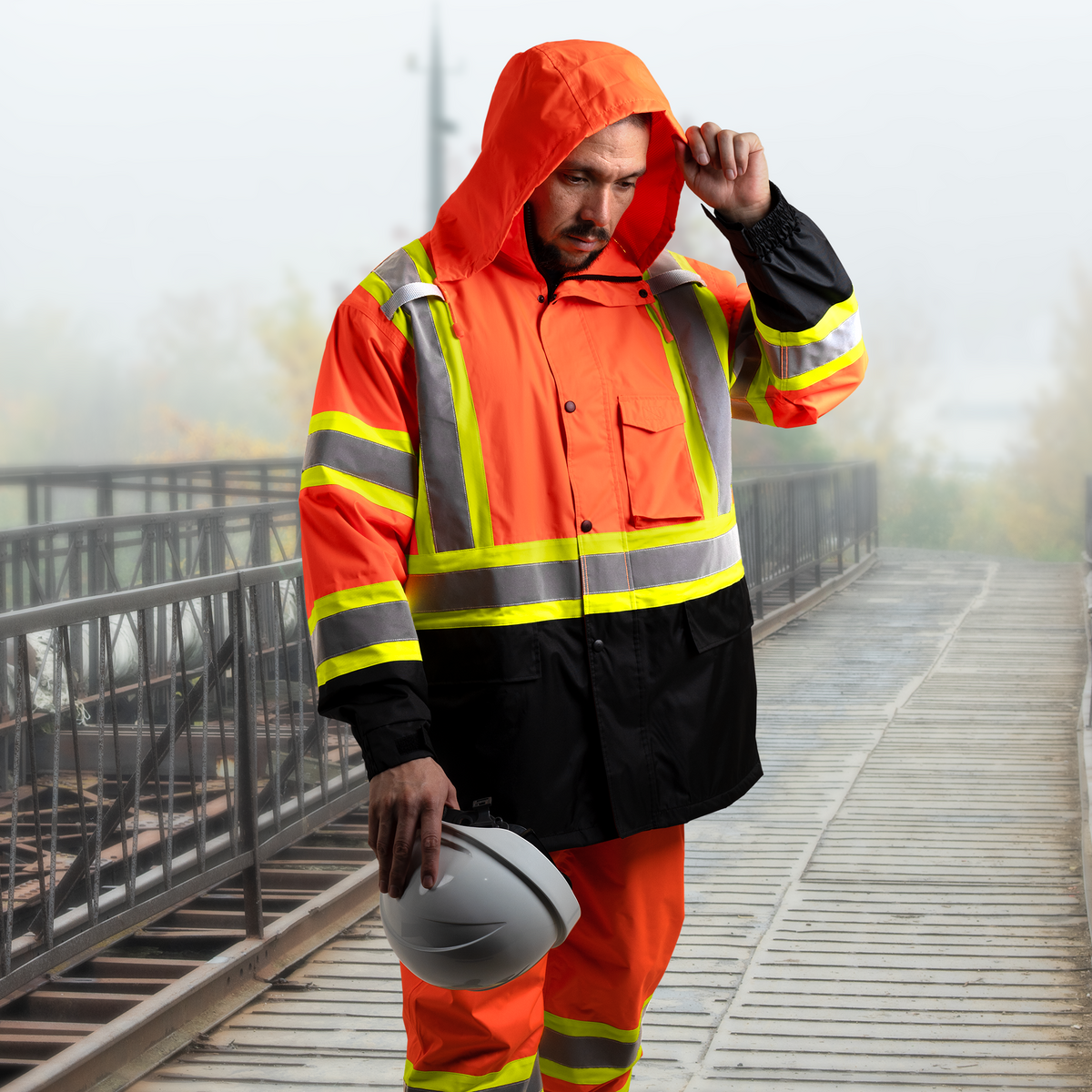 Jorestech Hi-Vis Two-Tone Rain Set with X Reflective Strips On Back