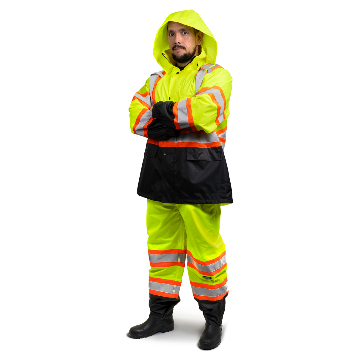 Jorestech Hi-Vis Two-Tone Rain Set with X Reflective Strips On Back