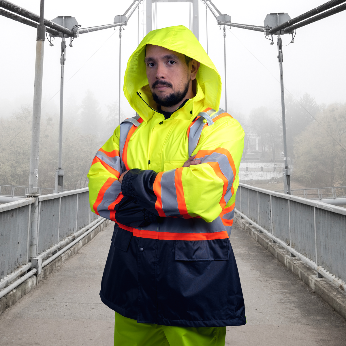 Jorestech Hi-Vis Two-Tone Rain Set with X Reflective Strips On Back