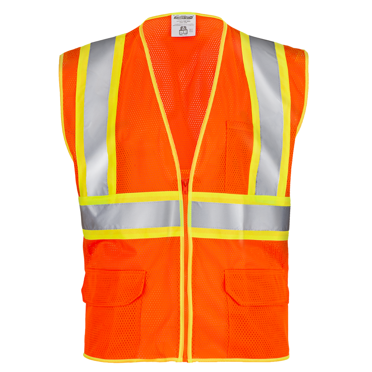 Jorestech Hi-Vis Two-Toned Mesh Safety Vest with 2” Reflective Strips and Pockets