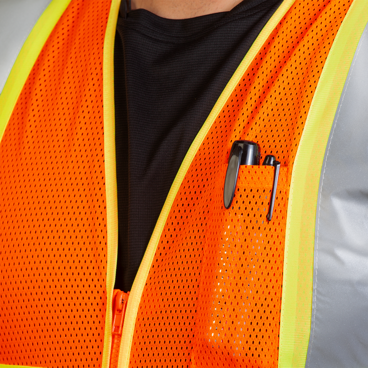 Jorestech Hi-Vis Two-Toned Mesh Safety Vest with 2” Reflective Strips and Pockets