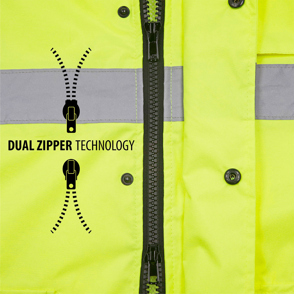 Jorestech Hi-Vis Yellow Rain Jacket with 2" Reflective Strips