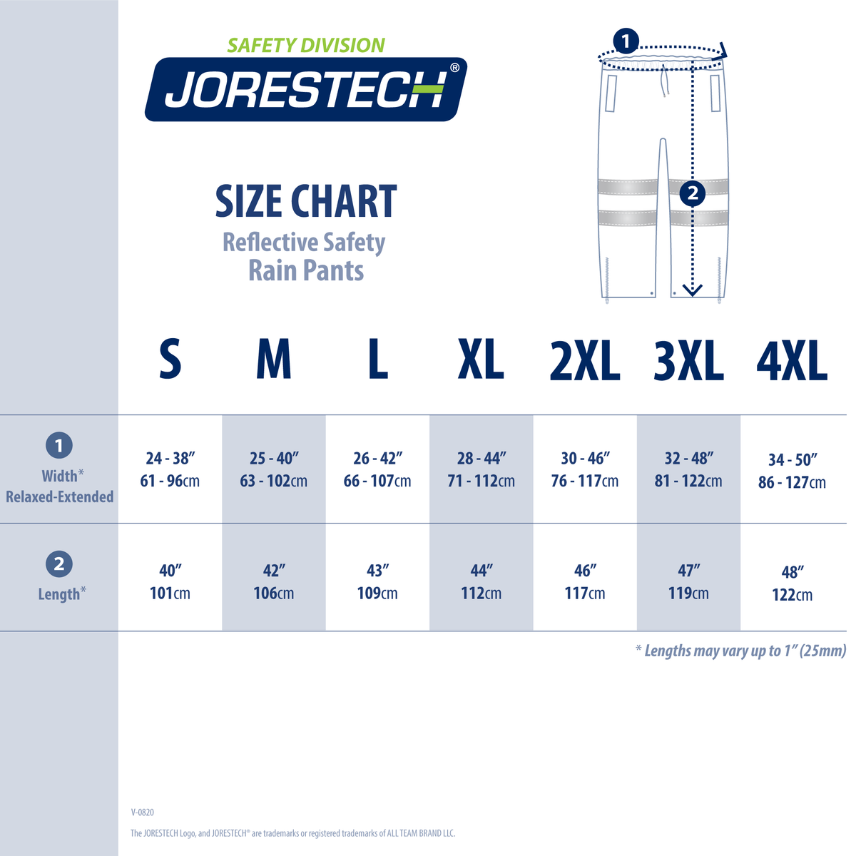 Jorestech Hi-Vis Yellow Rain Pants with Reflective Strips