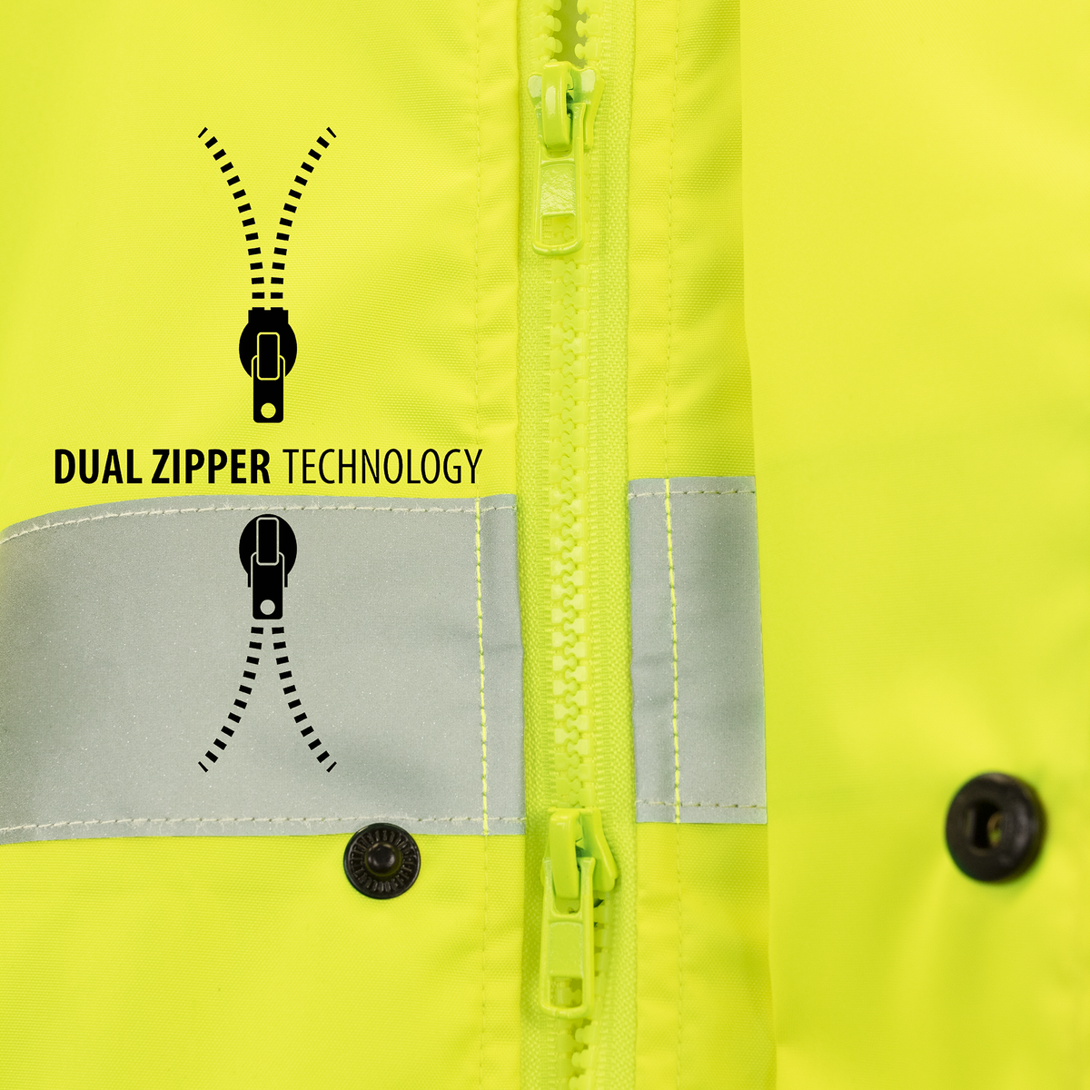 Jorestech Hi-Vis Yellow Raincoat with 2" Reflective Strips
