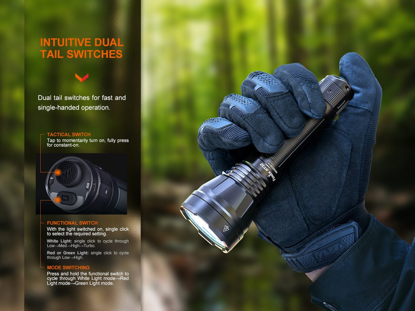 Fenix HT32 Hunting Flashlight with Red & Green Output-sku-46222815428904-Safety Glasses USA-2