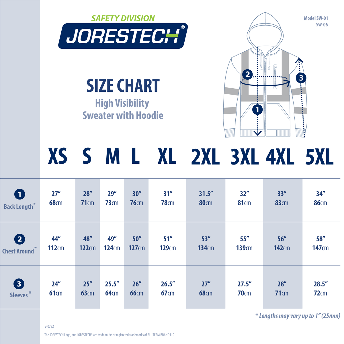 Jorestech Hi-Vis Safety Hooded Sweatshirt with Reflective Stripes