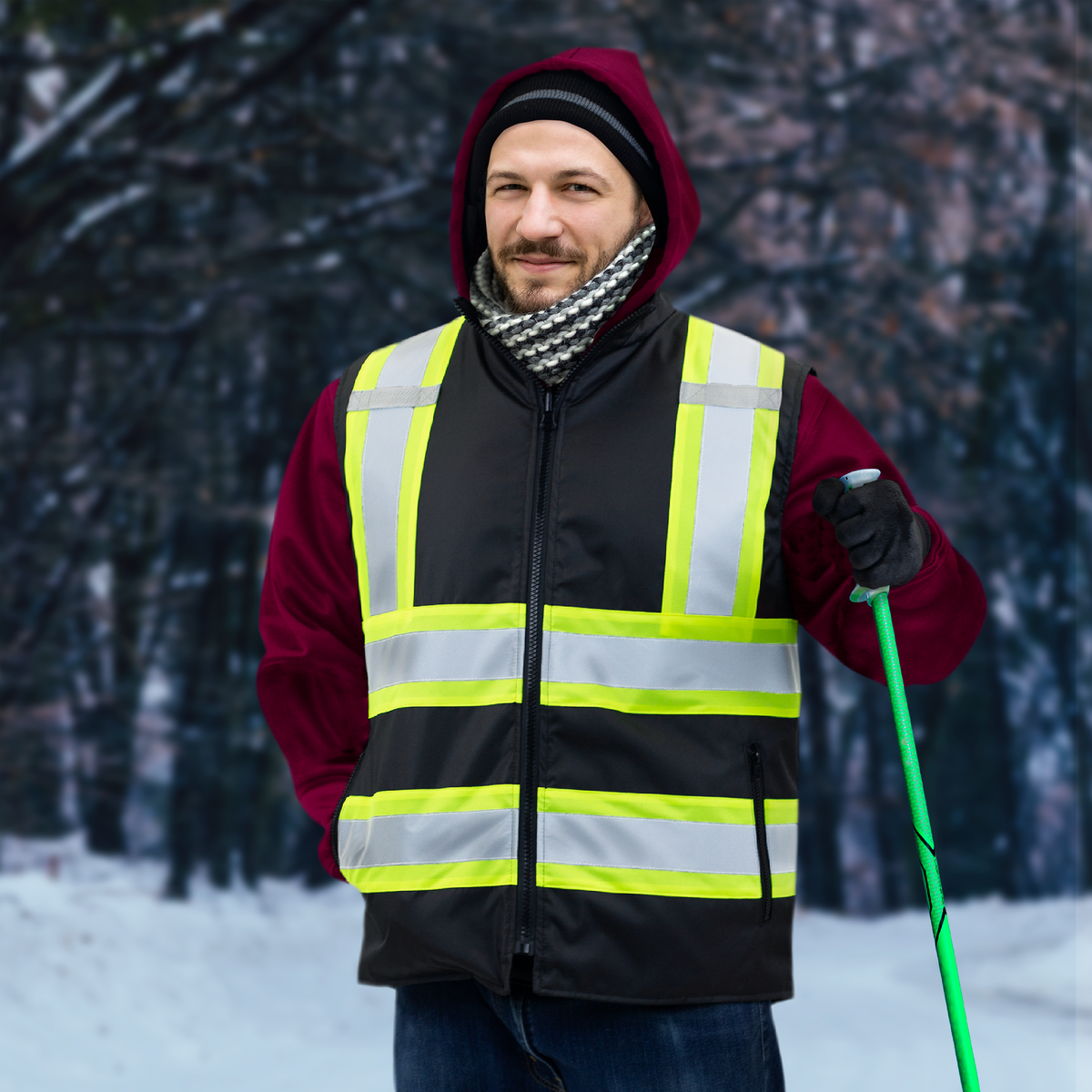 Jorestech Hi-Vis Two-Tone Reversible Insulated Safety Vest with Reflective Strips