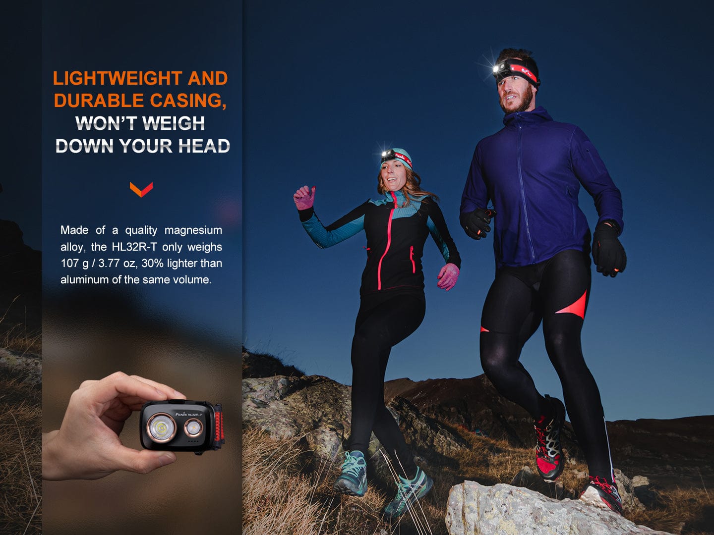 Fenix HL32R-T Trail Running LED Headlamp - 800 Lumens--Safety Glasses USA-2