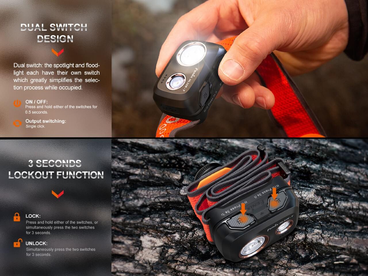 Fenix HL32R-T Trail Running LED Headlamp - 800 Lumens--Safety Glasses USA-10