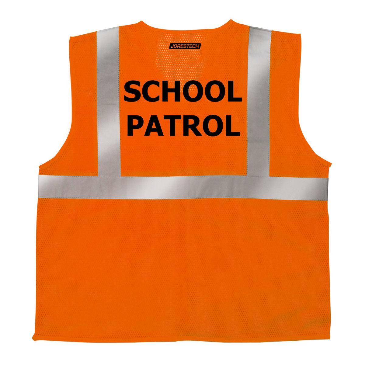 Jorestech Printed Hi-Vis Mesh Safety Vest with 2” Reflective Strips and Pocket - Orange