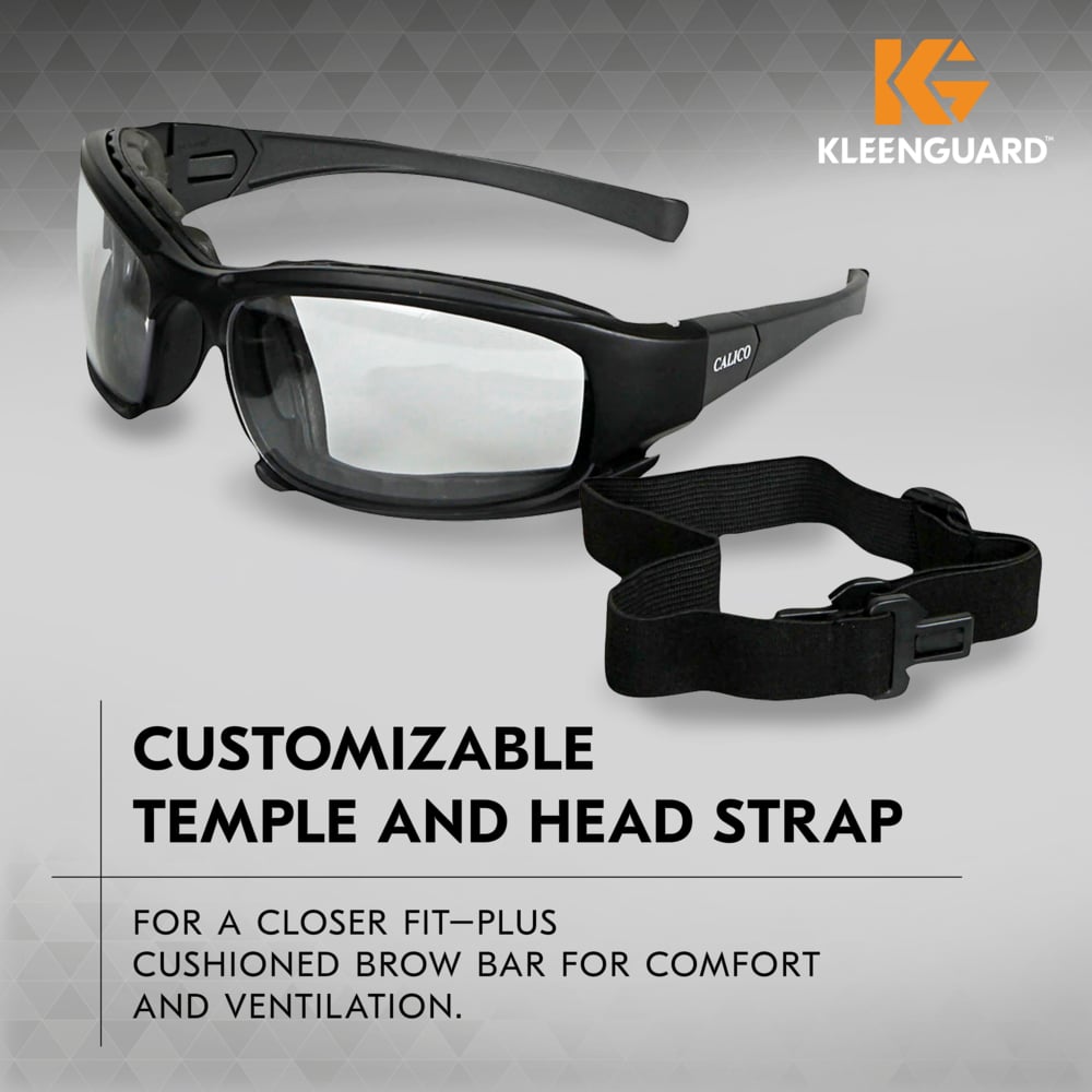 KleenGuard Calico Safety Glasses Goggles Foam-Padded with Clear Anti-Fog Lens-25672-Safety Glasses USA-3