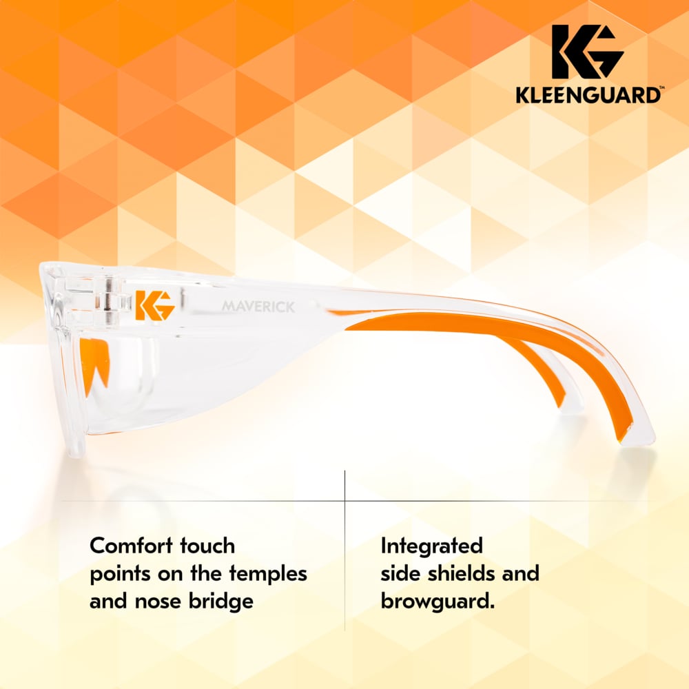 KleenGuard Maverick Safety Glasses with Clear Frame and Clear Anti-Fog Lens-49301-Safety Glasses USA-4