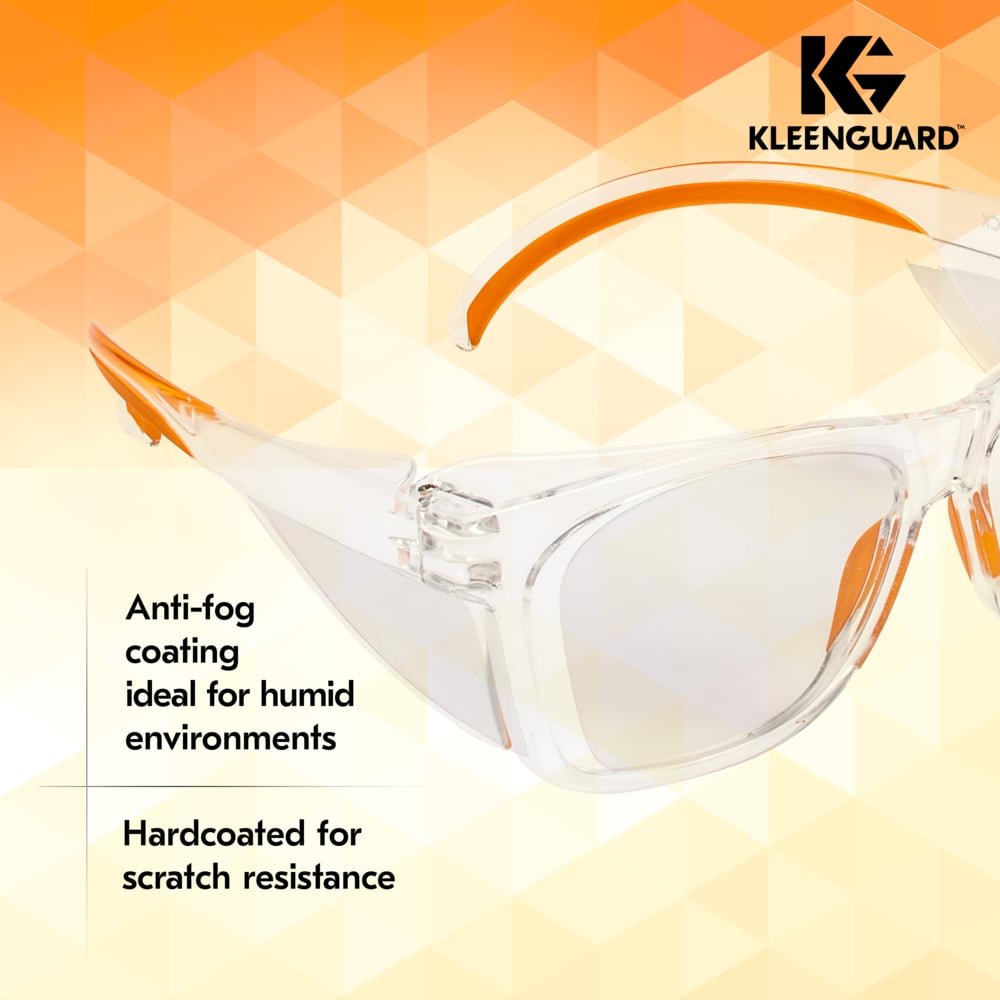 KleenGuard Maverick Safety Glasses with Clear Frame and Clear Anti-Fog Lens-49301-Safety Glasses USA-3