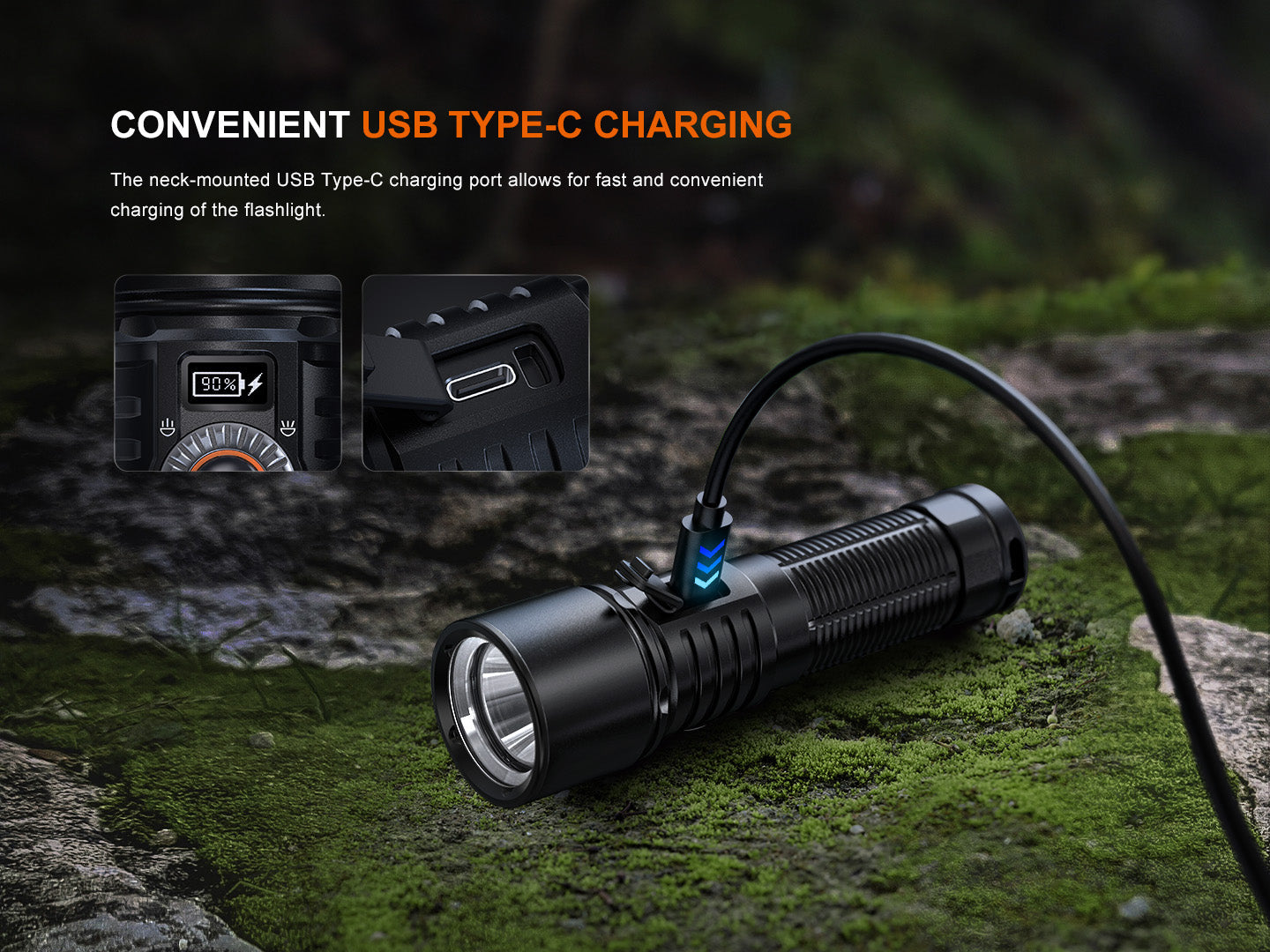 Fenix LD45R Digital Focus Rechargeable LED Flashlight-FX-LD45R-Safety Glasses USA-11