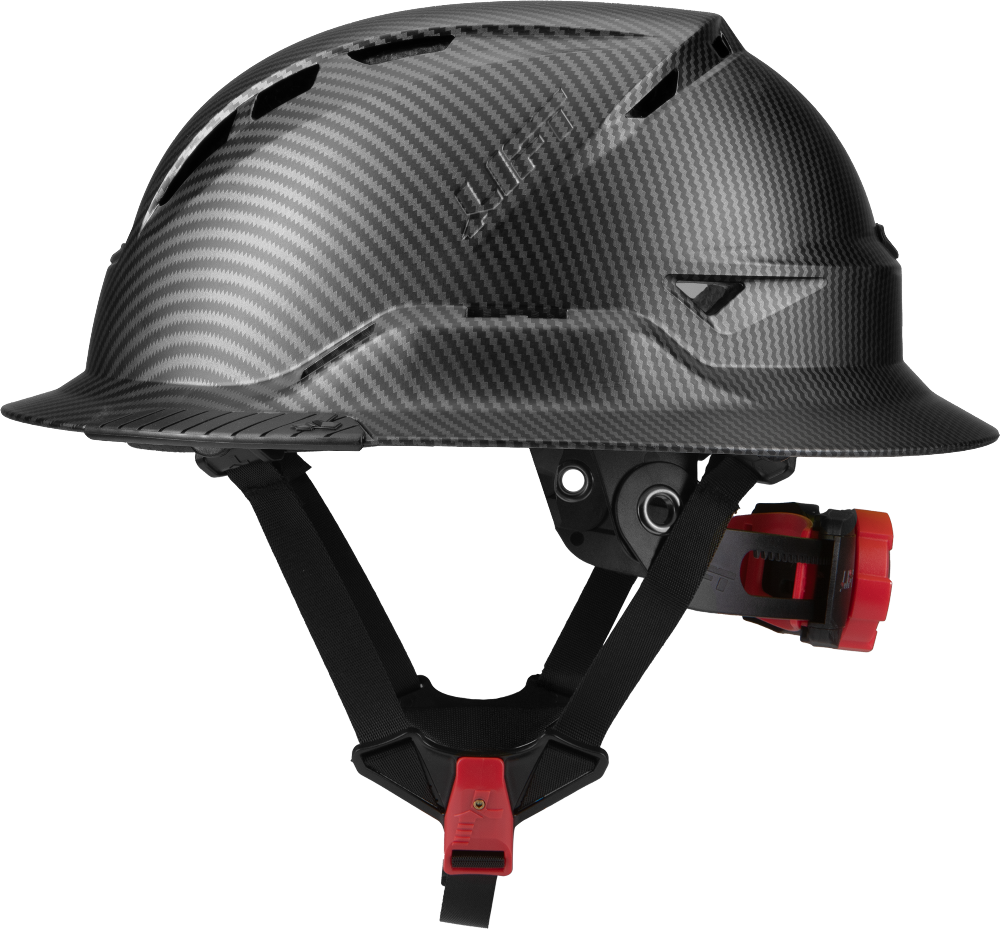 Lift Safety Radix Safety Helmet Full Brim with Earmuffs installed