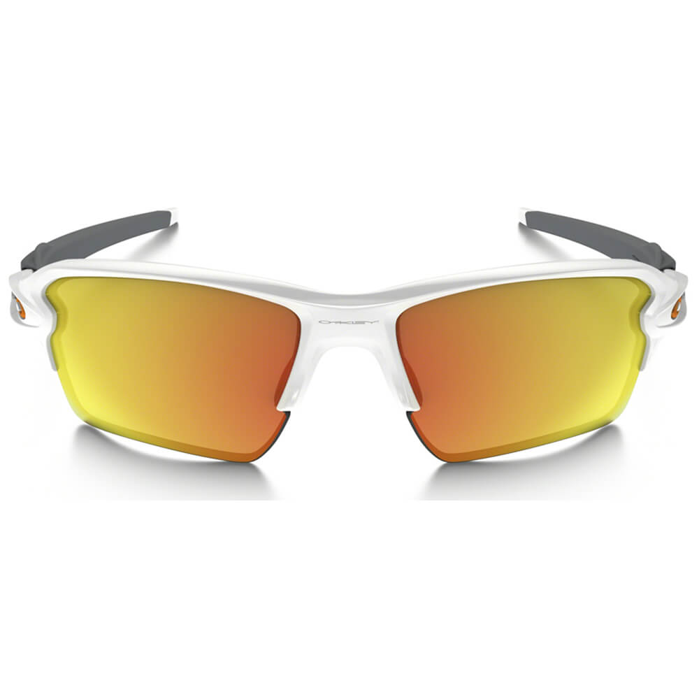 Oakley Flak 2.0 XL Sunglasses with Polished White Frame and Fire Iridium Lens-Safety Glasses USA