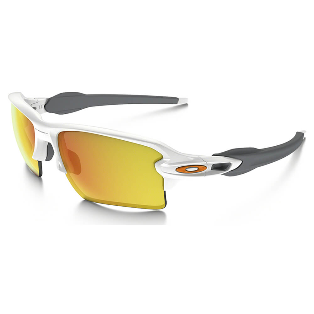 Oakley Flak 2.0 XL Sunglasses with Polished White Frame and Fire Iridium Lens-Safety Glasses USA