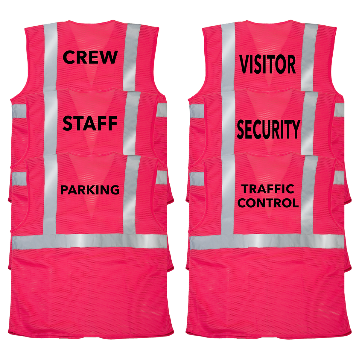 Jorestech Printed Hi-Vis Mesh Safety Vest with 2” Reflective Strips and Pocket - PinkFit Collection