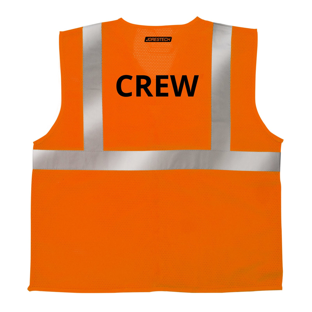 Jorestech Printed Hi-Vis Mesh Safety Vest with 2” Reflective Strips and Pocket - Orange