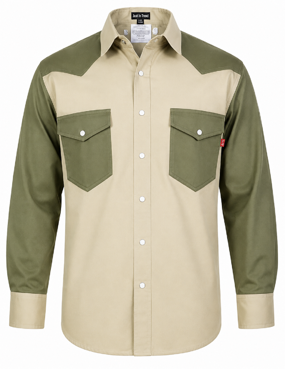 Just In Trend Flame-Resistant Western Style Two-Tone Shirt