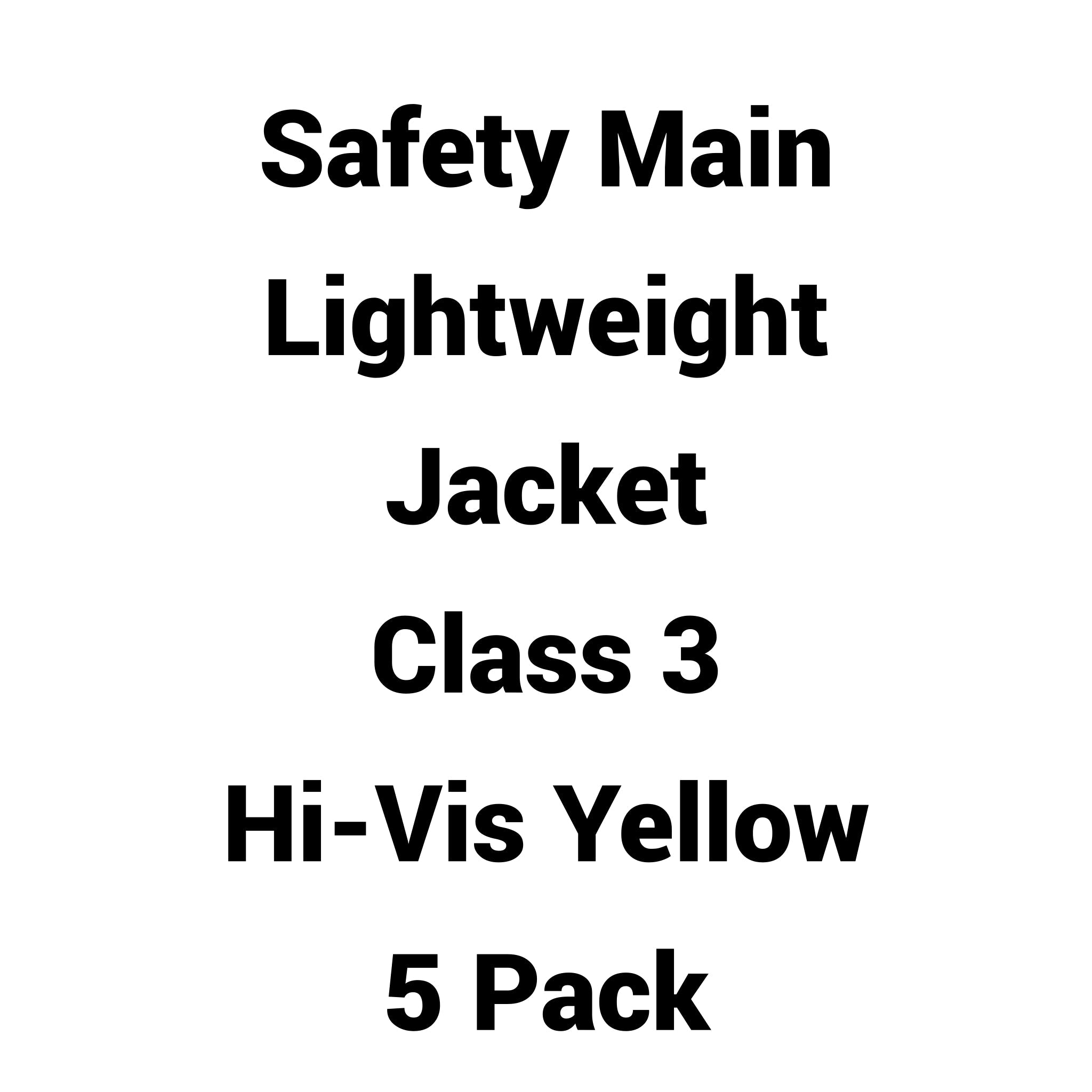 Safety Main 05LWJYB Lightweight Jacket, Class 3, Hi-Vis Yellow with Black Bottom, Pack of 5--Safety Glasses USA-2