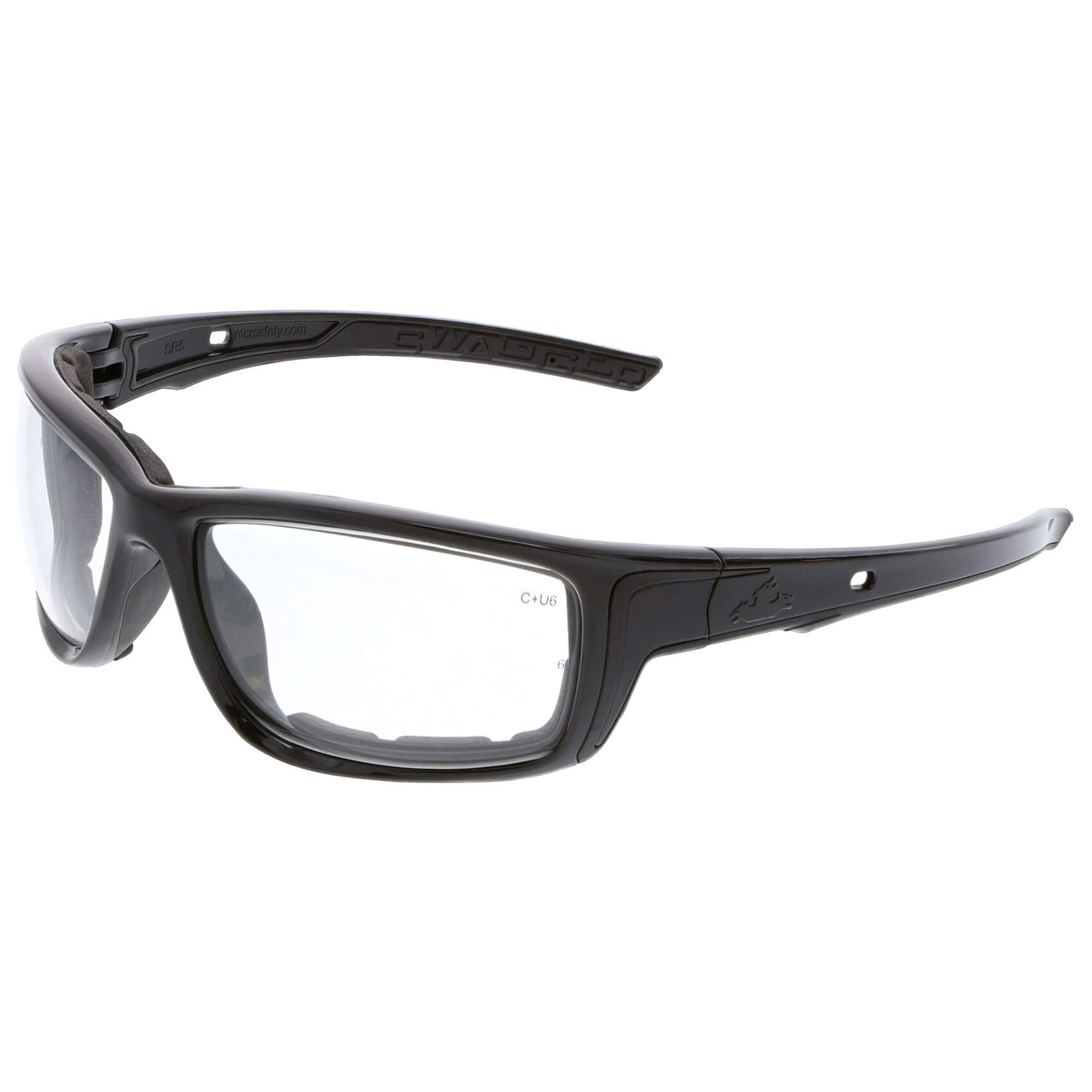 MCR Safety Swagger SR5 Foam-Lined Safety Glasses with Black Frame and Clear Anti-Fog Lens-Safety Glasses USA-1