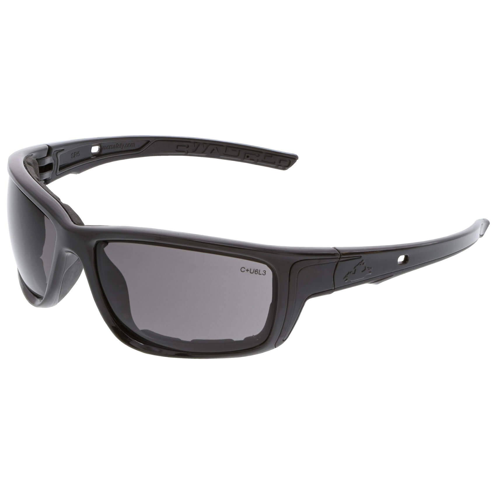 MCR Safety Swagger SR5 Foam-Lined Safety Glasses with Black Frame and Gray MAX6 Anti-Fog Lens-Safety Glasses USA-1