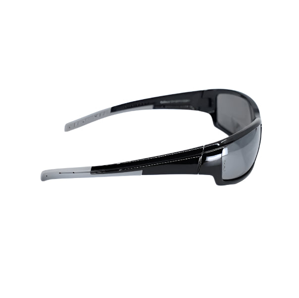 Bullhead Maki Safety Glasses with Shiny Black Frame and Polarized Silver Mirror Lens-Safety Glasses USA-4