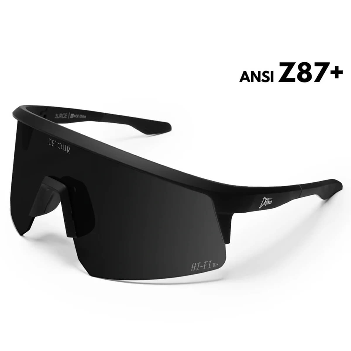 Detour Surge Safety Sunglasses with Matte Black Frame and Jet Black Lens-Safety Glasses USA-1