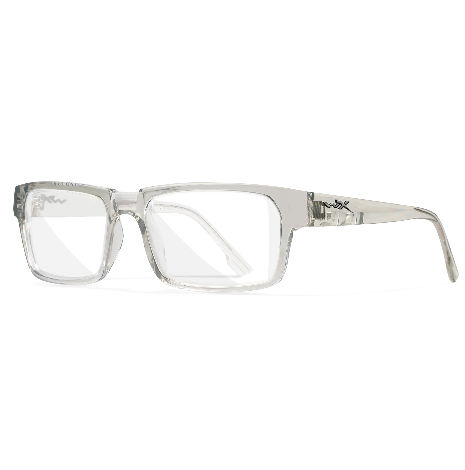 Crystal Wiley X Profile Worksight prescription safety glasses with clear rectangular frames and lenses.