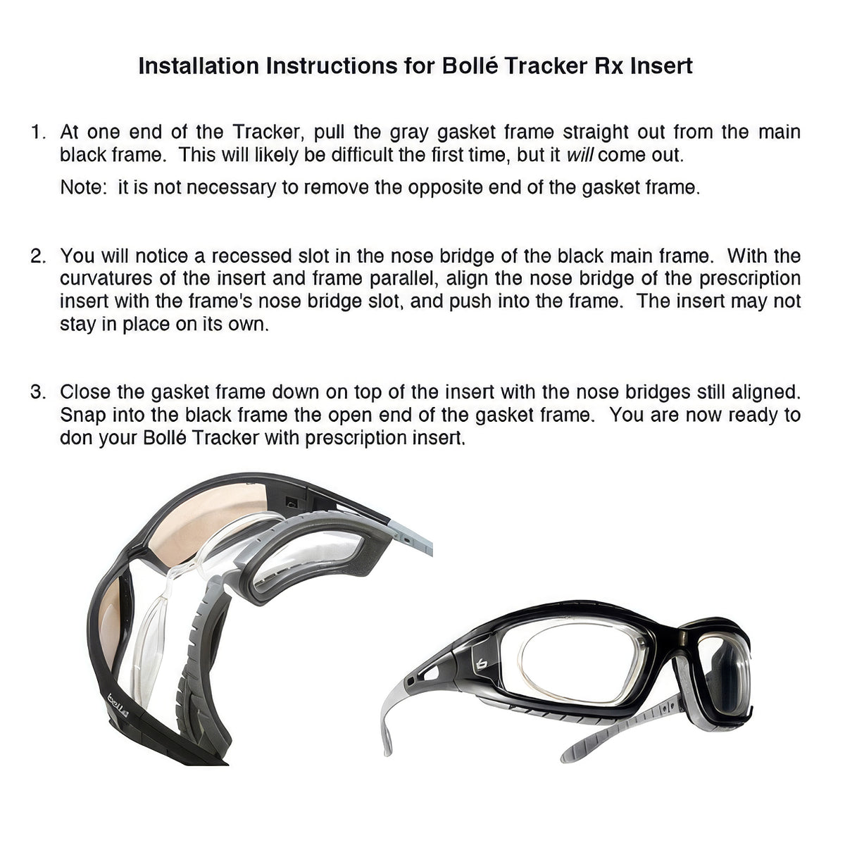Bolle Tracker Rx Insert with Translucent Grilamid Frame