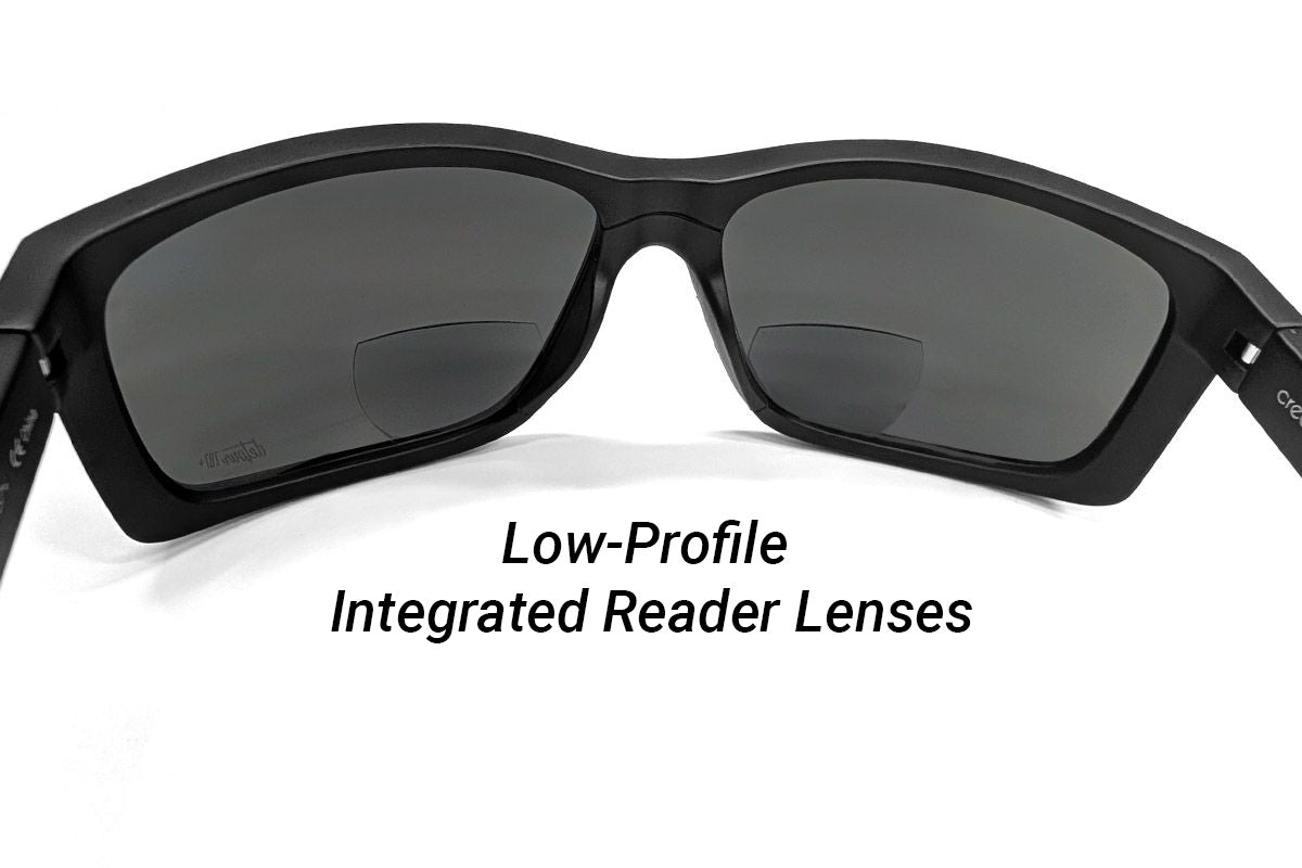 Detour Breach XL Reader Safety Glasses Matte Black with Deep Blue Polarized Lenses