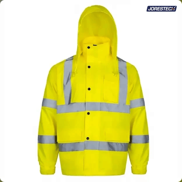 Jorestech Hi-Vis Yellow Rain Jacket with 2" Reflective Strips