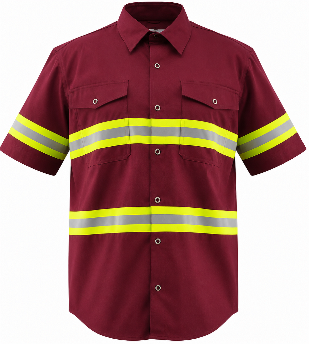 Just In Trend Premium Hi-Vis Reflective Safety Work Shirts - Half Sleeve