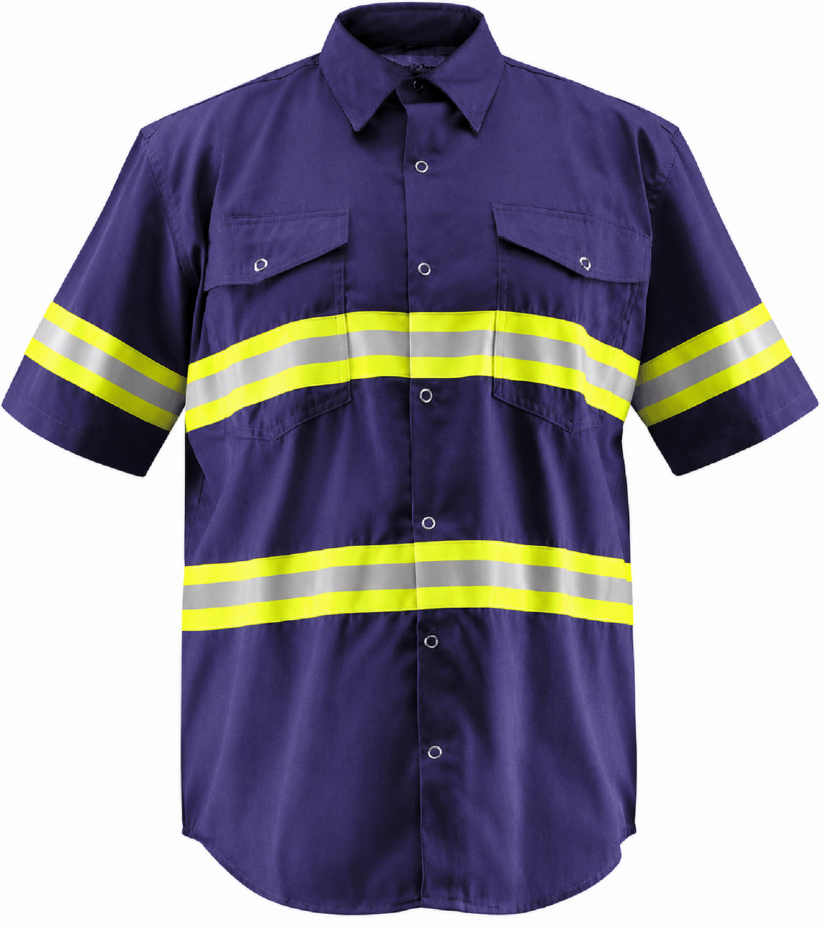 Just In Trend Premium Hi-Vis Reflective Safety Work Shirts - Half Sleeve