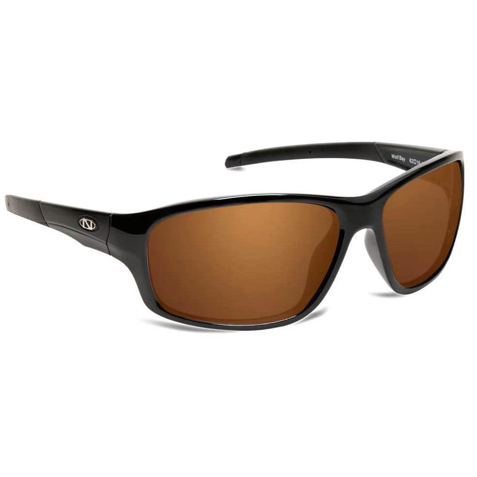 ONOS Wolfbay Polarized Bifocal Sunglasses with Glossy Black Frame and Amber Lenses