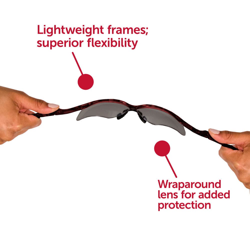 KleenGuard Nemesis Inferno Safety Glasses 22611 with Smoke Anti-Fog Lenses Showcasing Frame Flexibility