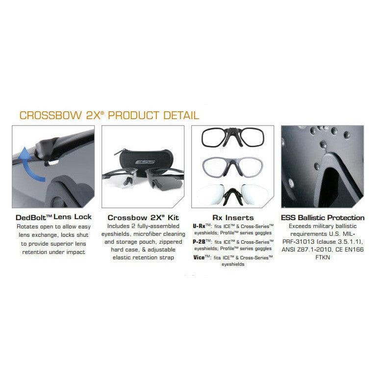 ESS Crossbow 2X Ballistic Eyeshield Kit 740-0504