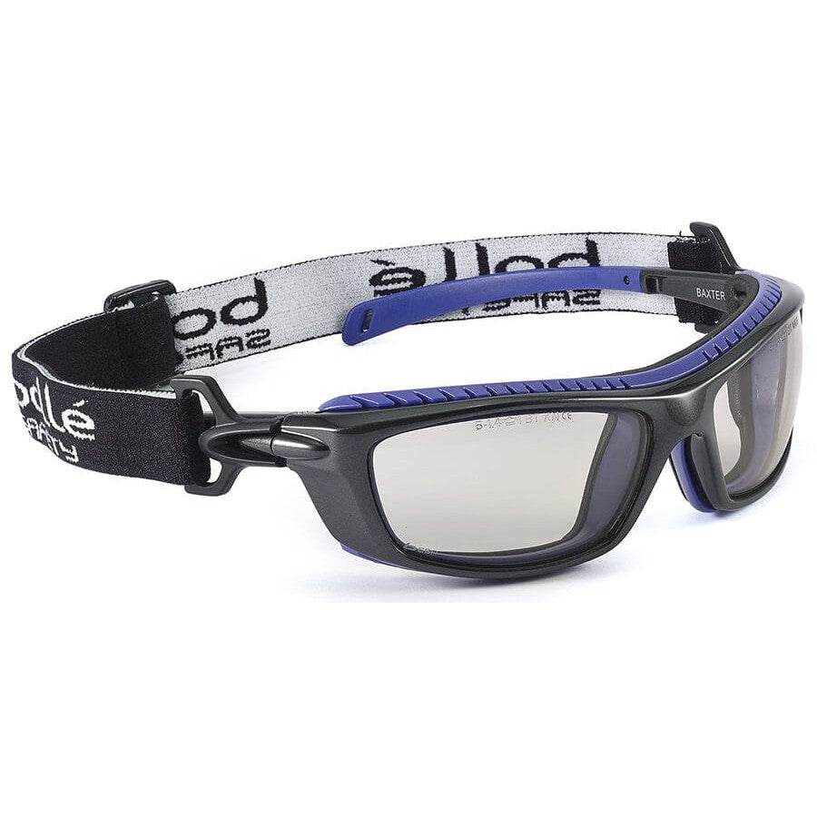 Bolle Baxter Safety Glasses with Black Frame, Strap and CSP Platinum Anti-Fog Lens