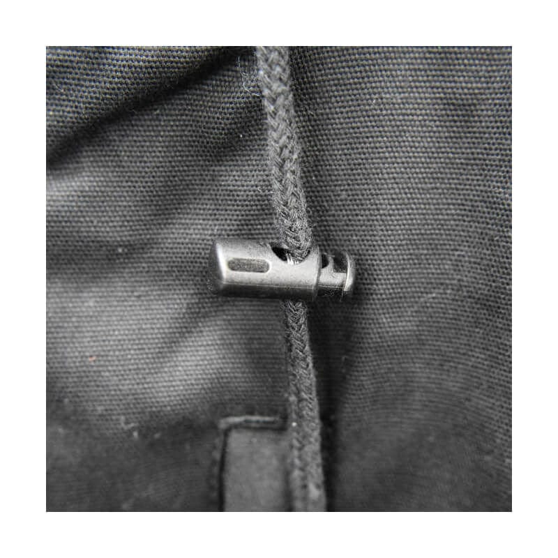DEWALT DCHJ076ATB  Unisex Heated Heavy Duty Work Coat Without Battery - Drawstring Closeup  - Shown in Black