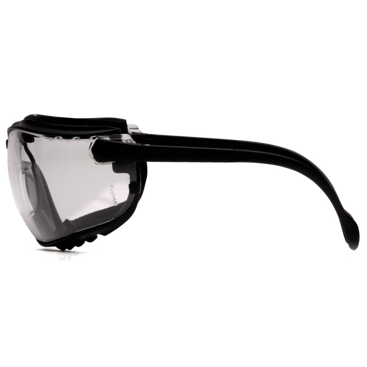 Pyramex V2G Safety Glasses/Goggles with Black Frame and Clear H2MAX Anti-Fog Lens GB1810STM - Side View