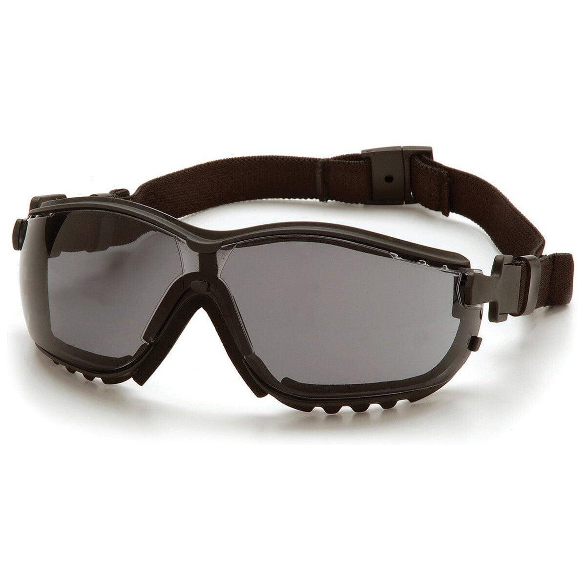Pyramex V2G Safety Glasses/Goggles with Black Frame and Gray H2MAX Anti-Fog Lens GB1820STM