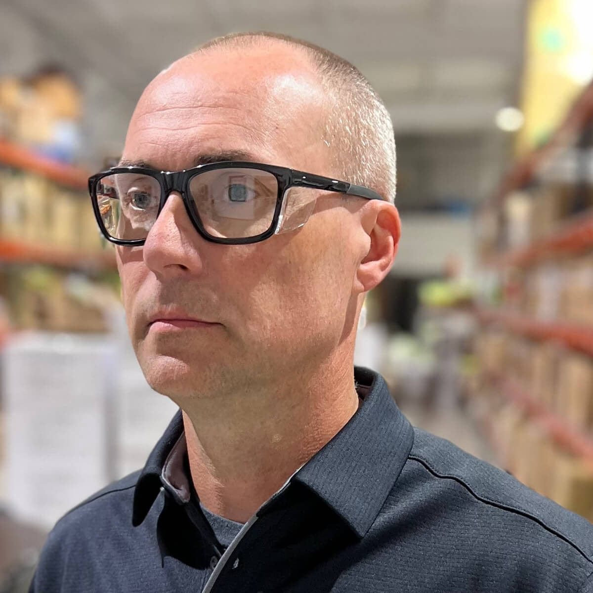 Metel M40 ME-B4010D Safety Glasses Black Frame Clear Lenses Lifestyle2