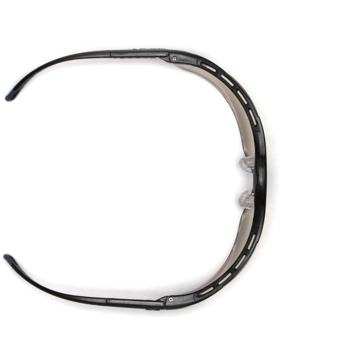 Pyramex Venture 3 Safety Glasses with Black Frame and Gray Anti-Fog Lens SB5720DT Top View
