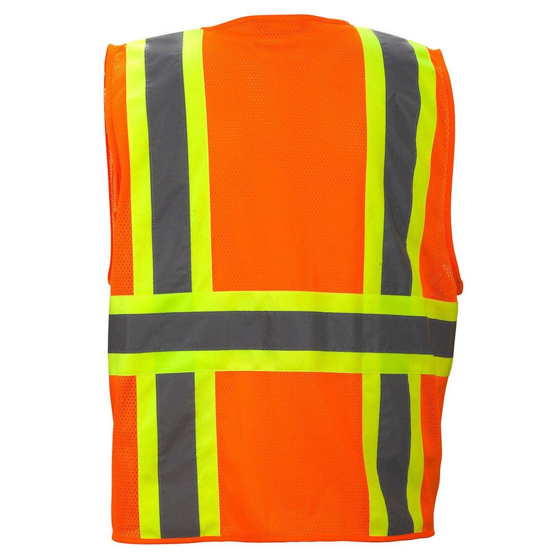 Pyramex RVZ2310 Type R Class 2 Two-Tone Surveyor Safety Vest - Hi-Vis Orange - Back