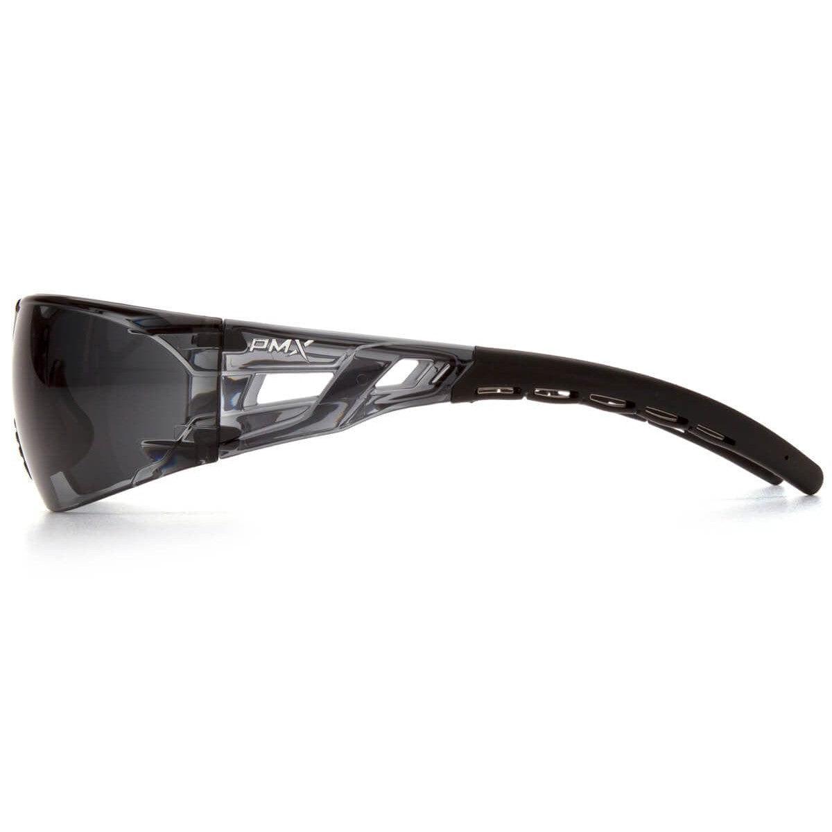 Pyramex Fyxate Safety Glasses with Black Frame and Gray Lens SB10220S - Side View