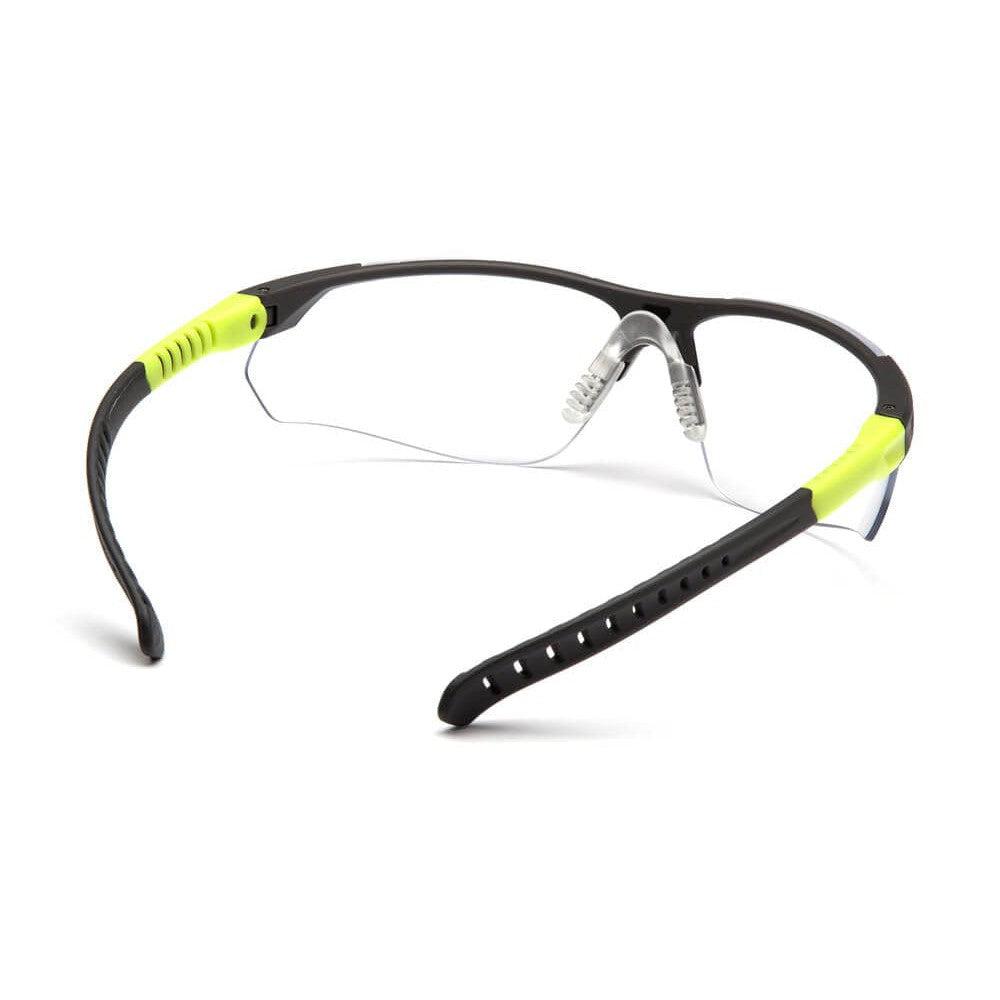Pyramex Sitecore Safety Glasses with Gray/Lime Frame and Clear Lens - Back