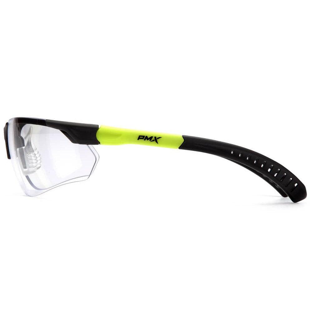 Pyramex Sitecore Safety Glasses with Gray/Lime Frame and Clear Anti-Fog Lens - Side SGL10110DTM