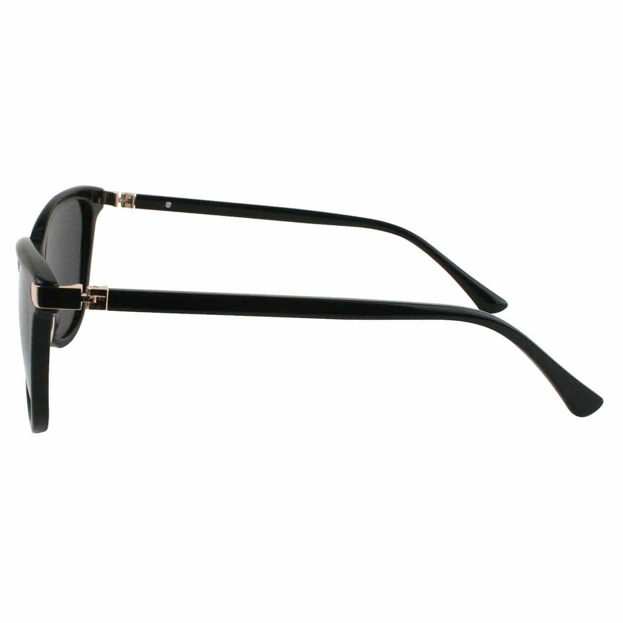 Solect Flare Sunglasses with Black Frame and Gray Polarized Lenses Side View
