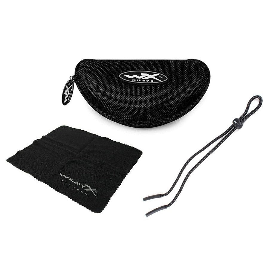 Wiley X Peak Safety Sunglasses with Matte Black Frame and Captivate Blue Mirror Polarized Lens WX-ACPEA19 - Case, Cloth & Lanyard